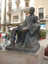 Josep Cardona i Furr   Estatua de ngel Guimer en la Plaza de Sant Josep Oriol en Barcelona  Foto de Ftima Lpez
