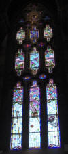Monestir de Valldonzella: Un vitrall dedicat a un dels Sants de l'Orde del Císter