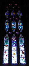 Monestir de Valldonzella: Un vitrall dedicat a un dels Sants de l'Orde del Císter
