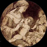Alexandre de Riquer: Dessin "Maternitat" (Maternit)