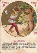 Apelles Mestres: Cromo de Chocolates Amatller, de la collecci Fabulas Ilustradas, que explica la histria del prleg de Liliana.
