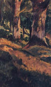 Riquer:  Peinture  "Chemin entre les arbres"  Tableau � l'huile